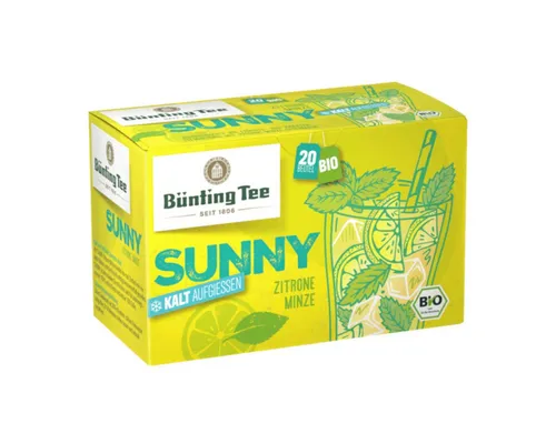 Bünting Tee Tee, Bünting Tee Bio Sunny Zitrone-Minze Geschmack 20x2,5g Packung 50g