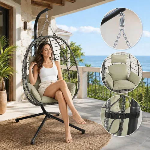 Makika Hängesessel Polyrattan mit Gestell