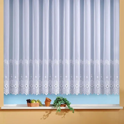 Weckbrodt Gardine Santos, transparent mit echter Stickerei in weiß von Weckbrodt