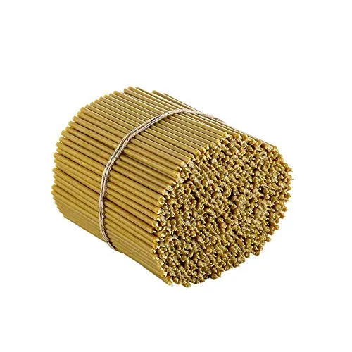 Danilovo Ritual Kerzen 100% Bienenwachs (Gelb) - Orthodoxe Kerzen für Gebet Tischdeko Hochzeit - Ungiftig, Ruß - Tropffrei, Nachhaltige Produkte, N60, Höhe: 20,5 cm, Ø 6,6 mm (100 stück)