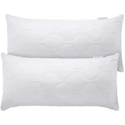 Gentle North Microfaserkissen Kopfkissen- 2er Set Kissen für Bett und als Dekokissen, Füllung: 100% Polyester, Seitenschläfer, Seitschläfer, Rückenschläfer, Bauchschläfer, Reißverschluss für Füllung - waschbar - allergikerfreundlich 80 cm x 40 cm