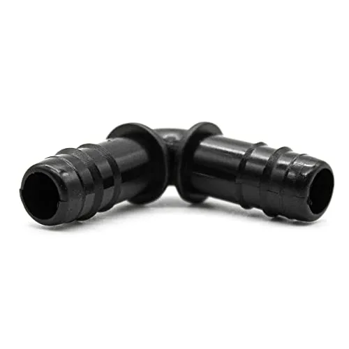 DOJA Barcelona | Winkel für Tropfrohr | Packung mit 25 Stück | Tropfrohr-Bogen | 12 mm | Acetal | Bewässerungsbogen | Tropfrohr-Winkelstück | Ropfbewässerungszubehör für Gartenschlauch