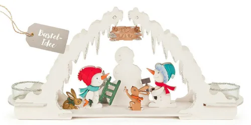 Bastelset Teelichtbogen Schneemann