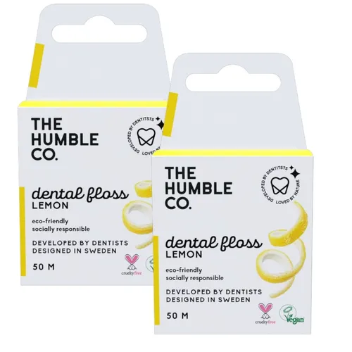 2x Humble Dental Floss Zahnseide, Zitrone 2x 50 m Lemon