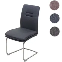 Esszimmerstuhl HWC-H70 - Moderner Freischwinger in Dunkelgrau - Stuhl für Esszimmer und Wohnzimmer, mit hohem Sitzkomfort und stabiler Edelstahlkonstruktion. Schadstofffrei nach ÖKO-TEX Standard 100 für mehr Wohlbefinden.