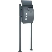 HOMCOM Briefkasten mit Ständer Zeitungsfach 2 Schlüssel