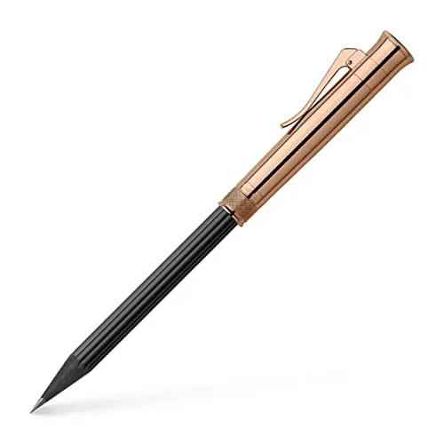 Graf von Faber-Castell 118532 - Perfekter Bleistift Rose Gold, Härtegrad B, mit eingebautem Spitzer, Radierer und Kappe zum Verlängern