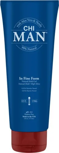 CHI In Fine Form Natural Hold Gel 177 ml Haargel - Das CHI In Fine Form Natural Hold Gel bietet einen natürlichen Halt und beeindruckenden Glanz. Ideal für Männer, die ein flockenfreies Styling wünschen. Parabenfrei und mit Oud-Duft für ein angenehmes Finish.
