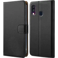 Handy Tasche für Samsung Galaxy A40 - Elegantes Bookstyle Etui mit Kartenfächern - Stylisches Bookstyle Etui aus Kunstleder mit Kartenfächern und praktischer Aufstellfunktion. Ideal, um Ihr Smartphone sicher zu schützen und gleichzeitig wichtige Karten griffbereit zu haben. Perfekte Passform und elegantes Design!