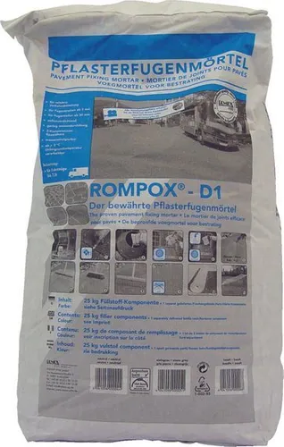 ROMPOX D1 2K Epoxidharz Pflasterfugenmörtel 27,5 kg - Mörtel, ideal für langlebige und widerstandsfähige Pflasterfugen, schützt vor Witterungseinflüssen und sorgt für eine saubere Optik.
