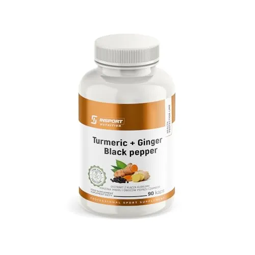 Kurkuma Komplex mit Curcumin 95%, Ingwer & Piperin – 90 Kapseln – Hohe Bioverfügbarkeit – Verdauung, Entzündung, Immunsystem – INSPORT