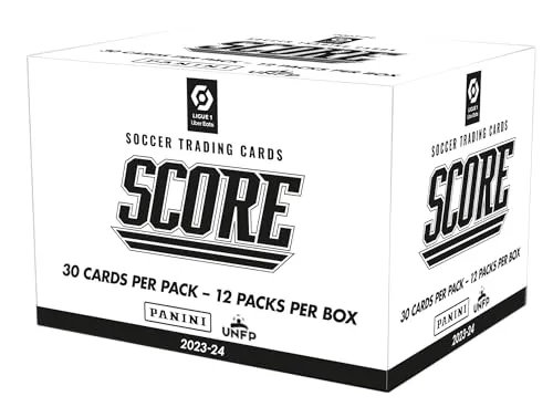Panini 201630BOX12FP SC Score Trading Cards Ligue 1 2023-2024 - Sammelkarten Packs & Sets mit 12 Fat Packs, enthält 200 Premium-Karten und exklusive signierte Karten – ein Muss für jeden Fußballfan!