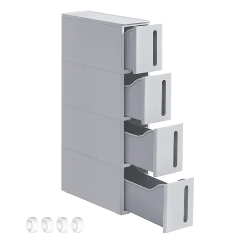 SONGMICS Beistellwagen Nischenregal mit Rollen in grau von SONGMICS