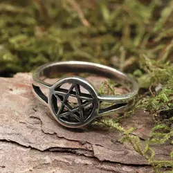Drachensilber Pentagramm Ring aus 925 Silber von Drachensilber