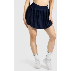 Smilodox Rocktights Cindra, SoftFeel High Waist Skort mit Faltenschnitt, Tennisrock Kurze Hose schnelltrocknend, atmungsaktiv elastisch, Tennis Training blau L