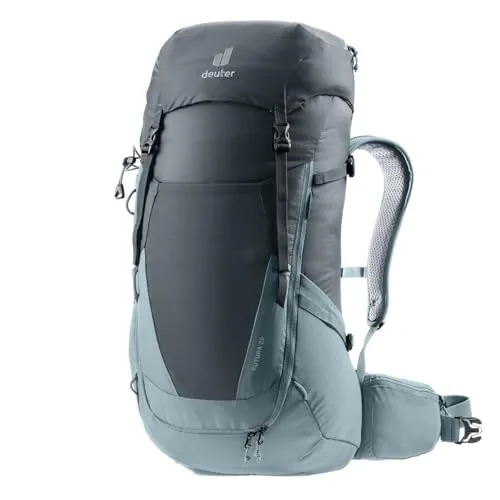 Deuter Futura 26 graphite/shale - Wander-Rucksack mit Aircomfort Rückensystem für maximale Belüftung und Komfort. Ideal für Tages- und Mehrtageswanderungen, nachhaltig aus 50 % recyceltem Material gefertigt.