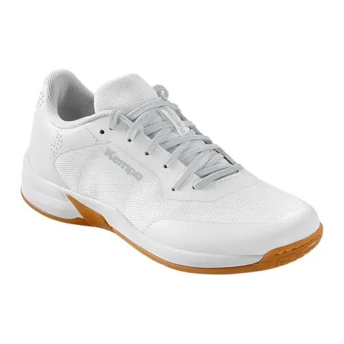 Kempa Kourtfly Three Damen Hallenschuhe Weiß EU 37 1/2 - Hochwertige Hallenschuhe mit spezieller Gummisohle für optimalen Halt und Stabilität bei schnellen Bewegungen. Ideal für Indoor-Sportarten und bietet hervorragende Energierückgabe.