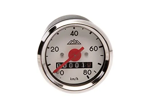 Tachometer weiß/verchromt für S50 von MZA
