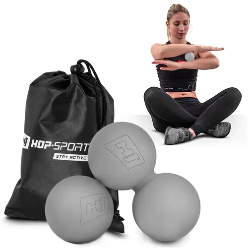 Hop-Sport Fitness-Set Massagebälle aus Silikon zur Selbstmassage - Grau