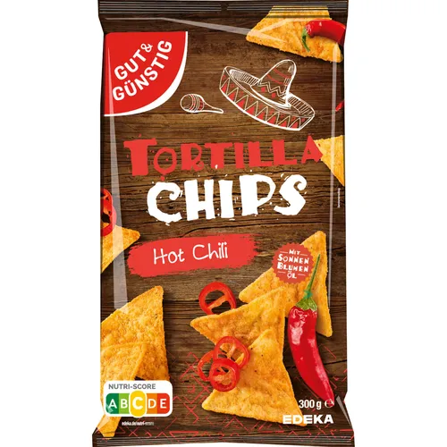 Gut&Günstig Tortilla Chips Hot Chili 300g von EDEKA