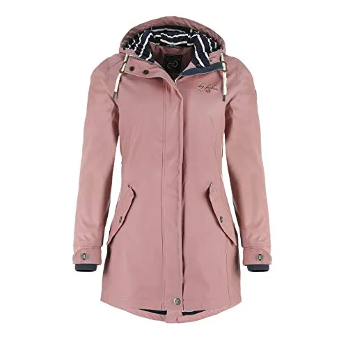 Dry Fashion Damen Regenmantel Kiel - Alt-Rosa, Winddicht & Wasserdicht - Modischer Funktionsjacke für stilvolle Regentage, mit verstellbarer Kapuze und verschweißten Nähten für optimalen Schutz vor Wind und Regen.