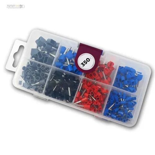 Sortiment Aderendhülsen Set 350-teilg isoliert Kabel Endhülsen 0,75mm - 2,5mm²