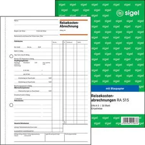 Sigel RA 515 Reisekostenabrechnungen Einzelreisen