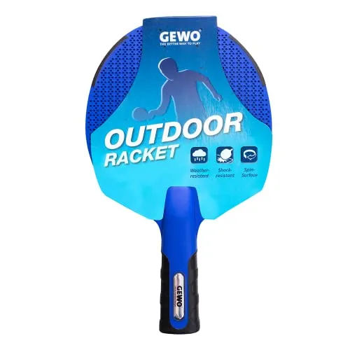GEWO Outdoor Tischtennisschläger – Wetterfester Tischtennisschläger Blau für draußen, mit stabiler Gitternetzstruktur, rutschfester Griff, ideal für Wasser Tischtennis und Freizeit Tischtennis Outdoor