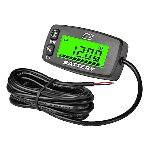 Runleader DC 12 V bis 48 V LCD-Batteriekapazitätsanzeige, Spannungsanzeige, Lade- und Entladeüberwachung, geeignet für Blei-Säure-Batterien LiFePO4 Gel AGM, funktioniert auf Golfwagen, Gabelstapler