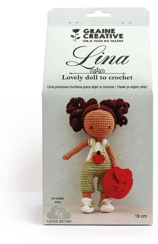 Graine Creative Häkelset Puppe Lina amigurumi Set - kreatives Spielzeug