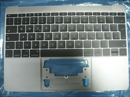 Produktbild Topcase grau Gehäuse Tastatur QWERTZ für Apple Macbook A1534 mlh72d/a mlh82d/a