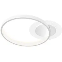 HOMCOM Deckenlampe mit Zwei-Ring-Design - Moderne LED Deckenleuchte mit einstellbarer Helligkeit und drei Lichtfarben (3000K/4000K/6500K) für eine perfekte Raumatmosphäre – ideal für Schlafzimmer und Wohnzimmer.