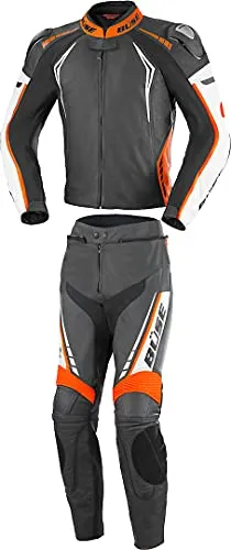Büse Silverstone Pro 2-Teiler Motorrad Lederkombi 56 Schwarz/Weiß/Orange