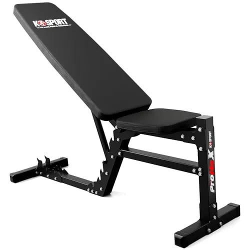 K-Sport Trainingsbank verstellbar - Multifunktions-Hantelbänke für Krafttraining - Verstellbare Hantelbank für effektives Kurz- und Langhanteltraining, ideal für Muskelaufbau und Home Gym. Belastbarkeit bis 250kg, inkl. E-Book für optimale Trainingseinheiten.
