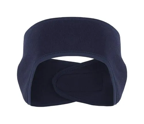 axy Stirnband Ohrenschutz für Damen und Herren mit Klettverschluss - Winter/Frühling/Herbst Sport Haarband Elastisch Ohrenwärmer Kopfband für Jogging Laufen Wandern Fahrrad OHR2 (Navyblau)