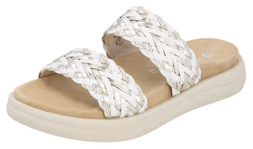 Remonte Pantolette - Bequeme Sommerschuhe mit Flechtoptik - Pantoletten mit Gummizug für einfaches An- und Ausziehen, ausgestattet mit remonte Lite 'n Soft Technologie für optimalen Komfort. Ideal für trendbewusste Damen in Übergrößen!
