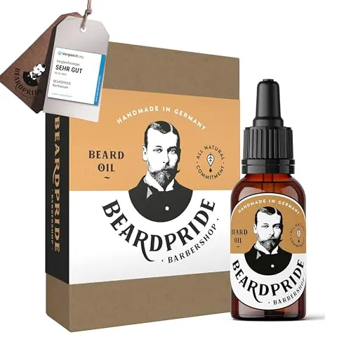 BEARDPRIDE Bartöl Herren - Das Original Bart Öl aus dem Barbershop - Unser Bartpflege Öl macht den Bart weich - 100% naturreine Öle - Beard Oil ideale Geschenk für Männer (Barbershop, 30ml)