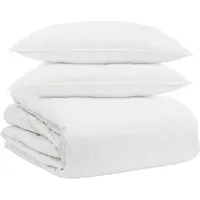 vidaXL Bettdecke mit Kissen 3 pcs Weiß 240 x 260 cm - Bettwäsche-Set mit 1 Decke und 2 Kissen, aus weichem Baumwollstoff und hochwertigen Daunen für optimalen Komfort und Wärme in jeder Jahreszeit.