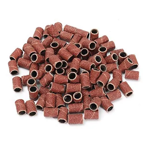 PROFICO 50 Stück Schleifhülsen Schleifbänder Schleifkappen 240 Körnung Schleifkappe Schleifband Nagelfräser Aufsatz für Nageldesign Nagelpflege Nagelkunst für Maniküre Pediküre Acrylnägel Gelnägel