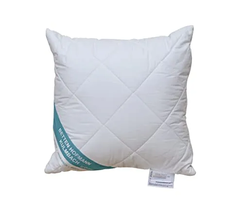 Betten Hofmann Faserkissen 40x40 cm - Hypoallergen & regulierbar - Kissen aus 100% Baumwolle, mit praktischem Reißverschluss zur individuellen Füllmengeregulierung. Pflegeleicht, waschbar bis 60°C und trocknergeeignet - handmade in Germany.