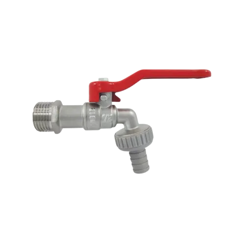 AquaCraft Auslaufventil 1/2 Zoll mit rotem Hebelgriff