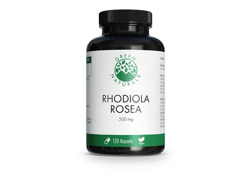 GREEN NATURALS Rhodiola Rosea 500 mg hochdosiert - Hochdosiertes Nahrungsergänzungsmittel mit 500 mg Rhodiola Rosea Extrakt, unterstützt das Wohlbefinden und die Leistungsfähigkeit. Ideal für Stressbewältigung und mentale Klarheit.