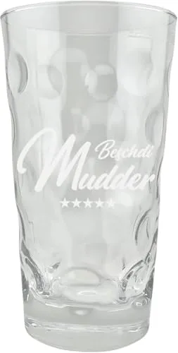Beschdi Mudder Dubbeglas - Das Schorleglas für die beste Mutter aus der Pfalz, Aufdruck milchig (frozen)