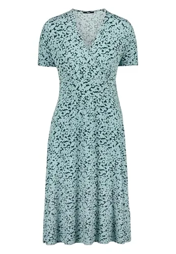 zero Damen Jerseykleid mit Print, Größe 40, Dunkelgrün/Blau von Zero