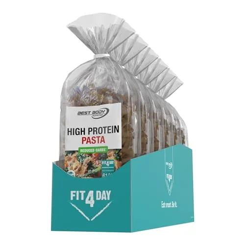 Best Body Nutrition Protein Pasta 6 x 200g – Hochwertige Eiweiß-Tagliatelle für bewusste Ernährung - Proteinreiche Tagliatelle mit 61% Eiweiß, ideal für eine eiweißbetonte Ernährung. Low Carb mit 82% weniger Kohlenhydraten, vegan und laktosefrei. Schnelle Zubereitung in 11-13 Minuten für eine gesunde Mahlzeit.