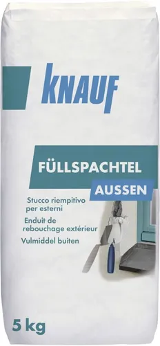 Knauf Füllspachtel Außen 5 kg - Hochwertige Spachtelmasse für außen, ideal für die schnelle und einfache Ausbesserung von Fassaden und Wänden.