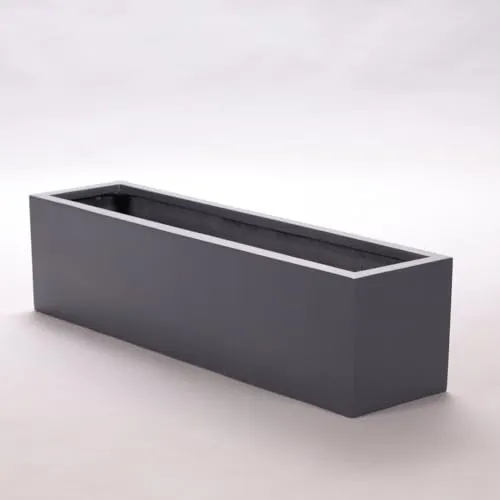 Elegant Einrichten Pflanzkübel Fiberglas rechteckig 100x25x25cm anthrazit metallic - Robuster Pflanzkübel aus handgefertigtem Fiberglas, ideal für Innen- und Außenbereich. UV-beständig, wasserdicht und pflegeleicht – perfekt für kreative Bepflanzungen!