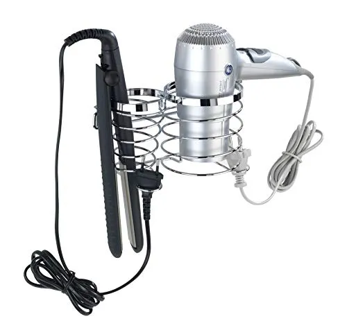 WENKO Haartrocknerhalter und Glätteisenhalter Premium Edelstahl