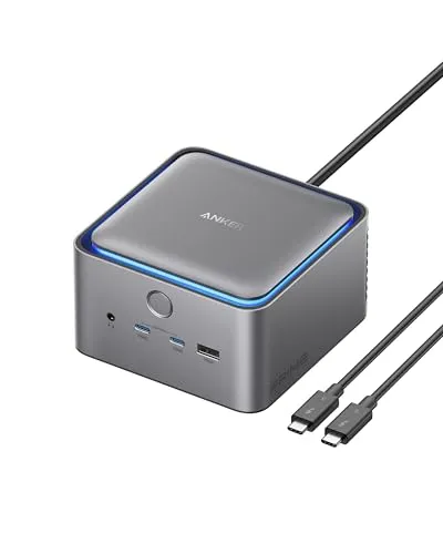 Anker Prime TB5 Docking Station, 14 Ports Thunderbolt 5 Docking Station mit 140W Max. Laden, 120 Gbit/s max. Transfer, LED-Beleuchtung, Kühlsystem, bis zu 8K-Display für Thunderbolt 5/4 Laptops
