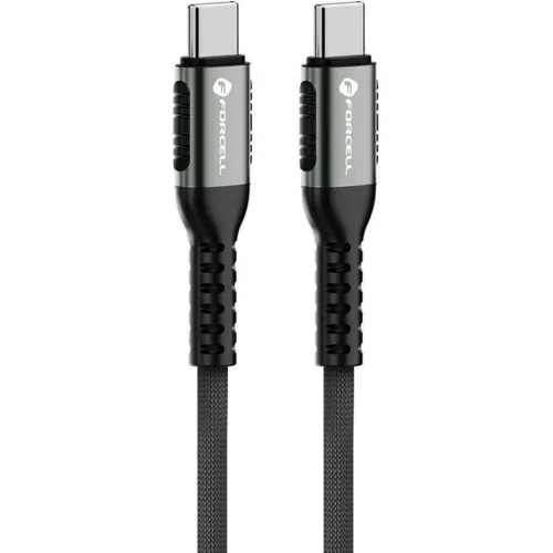 Forcell Cable F-ENERGY C263 cable Type C to Type C QC4.0 PD 5A 240W Cafule 1,2 m black (1.20 m, 240 W) (5903396298288)